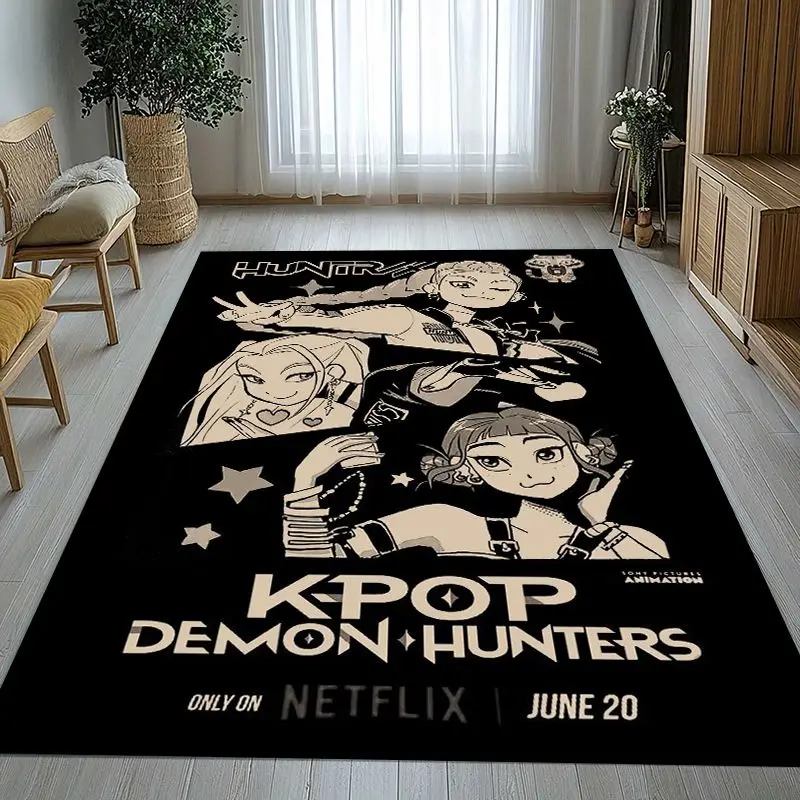 D-Derpy Tiger KPop Group Cartoon Soft Non-Slip Area Rug for Living Room,Bedroom Playroom Carpet Mat for Sofa,Home Decor