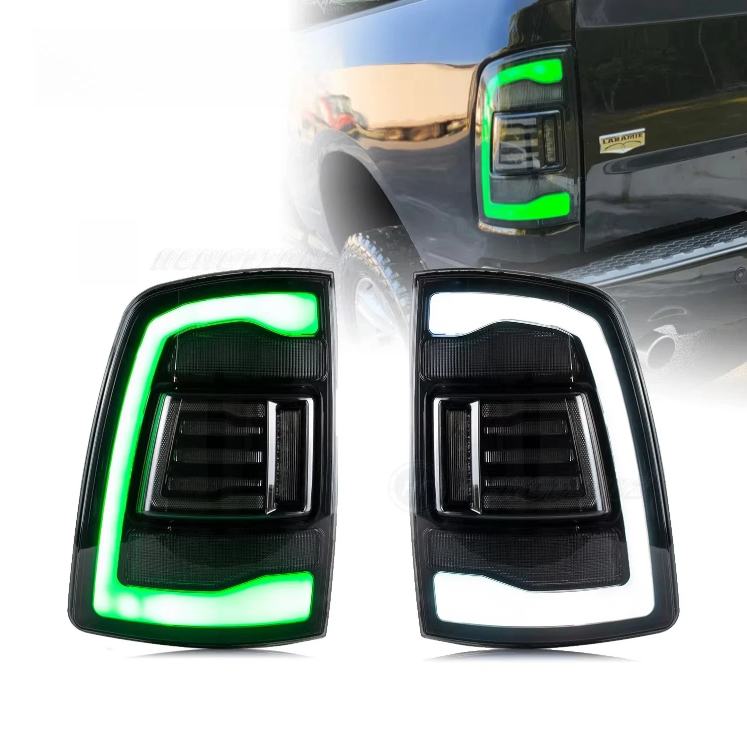 

Комплект из 1 светодиодного RGB заднего фонаря для Dodge Ram 2009-2018 1500 2500 3500 4500 5500 с последовательным красным сигналом, сборка задних фонарей