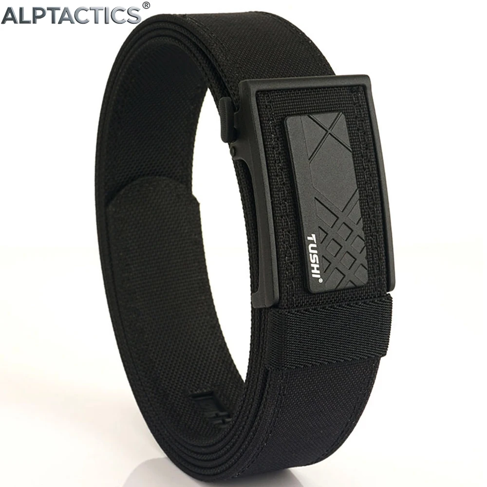

Тактический ремень ALPTACTICS 3.8 Wide из утолщенной двухслойной нейлоновой ткани с автоматической пряжкой, универсальный, для активного отдыха, мужской.