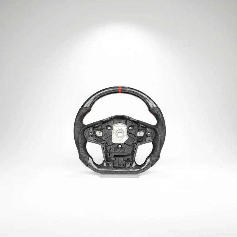HeatedCarbonFiber Leather 3-Spoke Yoke Sports Steering WheelCustomizable Stitch Color 35mm Grip  Model S/3/Y/X Customizable