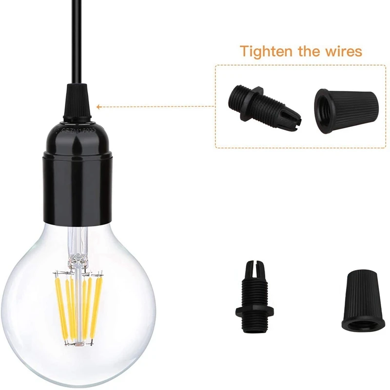 24-Pack Bakelite Lamp Holder E26/ E27 Light Socket Vintage Bulb Socket ES Screw Lampholder For Ceiling/Pendent/Floor