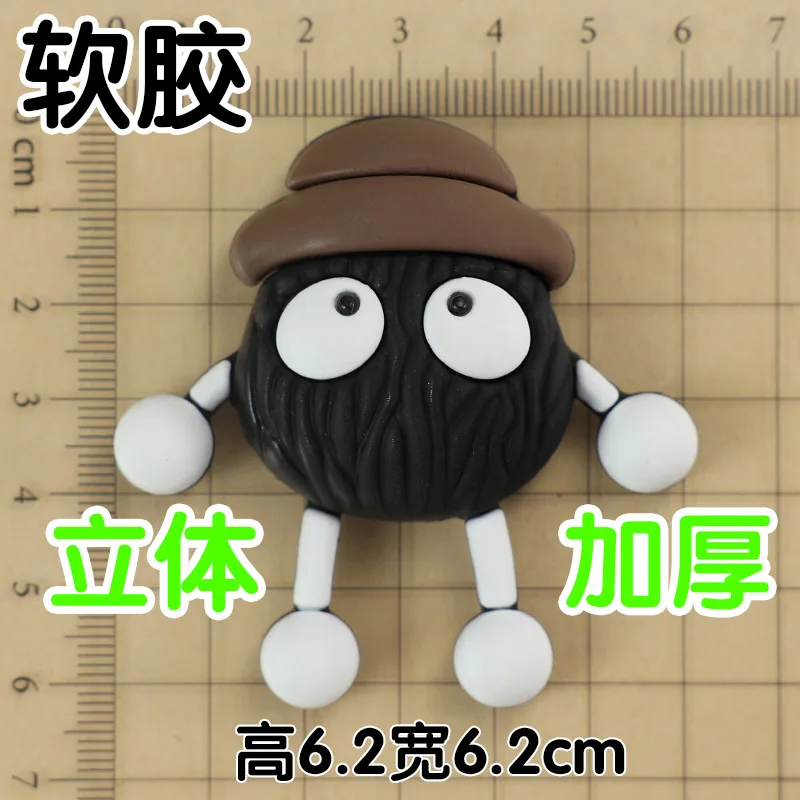 MINISO Cute Cartoon Japanese Anime Large Coal Ball Brother Cave Shoes Detachable Buckle Charm Shoe Accessories DIY Shoe Flowers