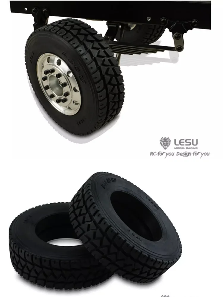 

LESU Model 1/16 Truck Tractor Diy German Bruder Tire Rc Accessories Model 60001 Road Front Wide Tire Skin Rc Accessories