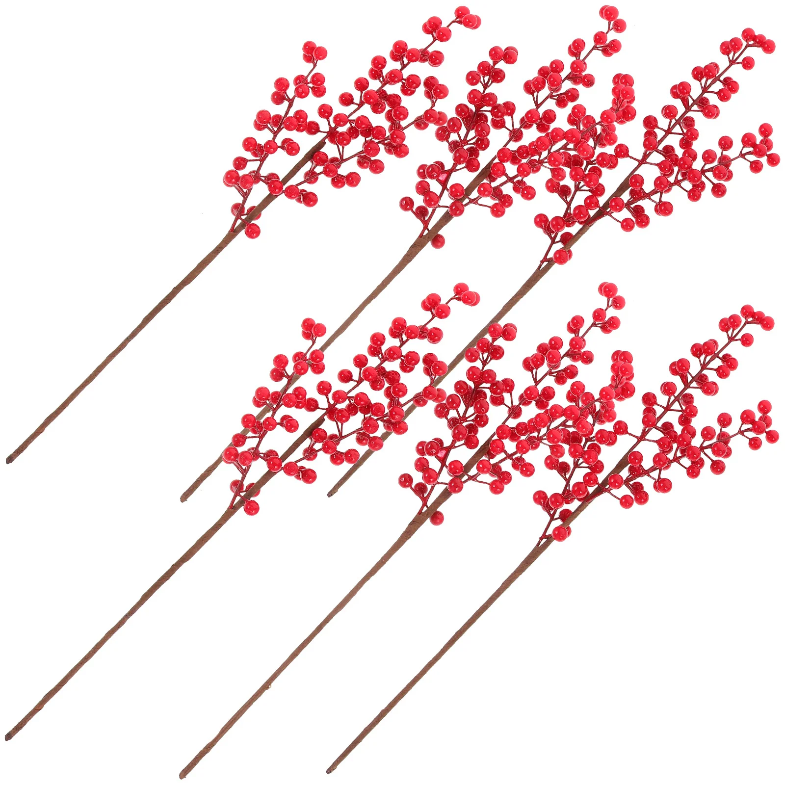 

6Pcs Lifelike Artificial Berry Stems Christmas Tree Decorations Quick Easy DIY Holiday Party Centerpiece Accents
