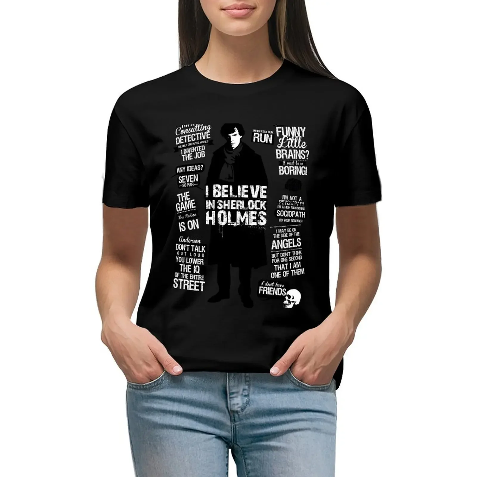 Detective Quotes T-Shirt new edition vintage Aesthetic clothing blacks white t-shirt dress for Women sexy