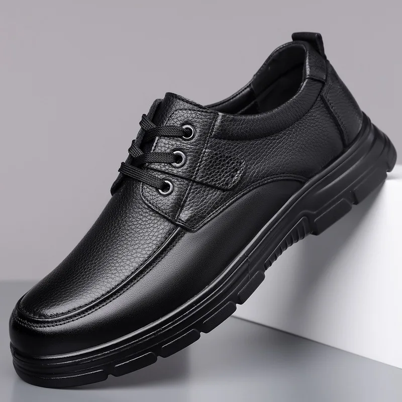 

Wedding Men Shoes Luxury Brand Loafers High-end Business Casual Leather Shoe Soft Soled Lace-up Man Leather Shoes Zapatos Hombre
