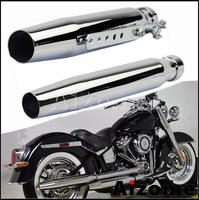 Universal Motorcycle Tapered Silencer Pipe 35-45mm Vintage Retro Exhaust Mufflers For Harley Sportster Cafe Racer XS650 Custom