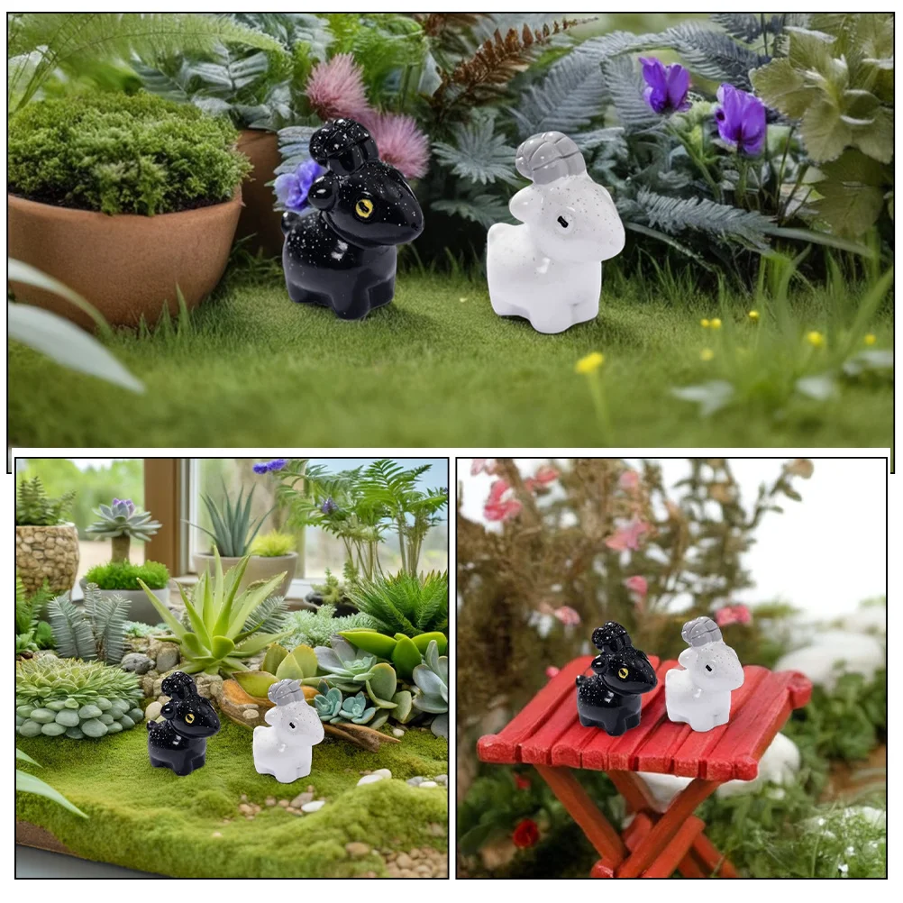 12 قطعة صغيرة الماعز الراتنج الديكور لطيف الحيوانات الصغيرة زخرفة DIY بها بنفسك الحرفية حديقة المنزل مكتب بونساي عرض الأغنام ديكور المنزل #6