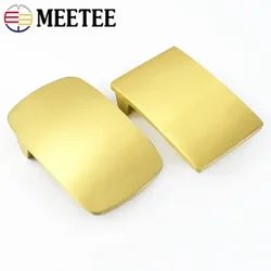 Meetee 40mm Solid Brass Belt Buckles Pure Copper Belts Buckle Head for 38-39mm Men Leather DIY Clothes Decoration Accessory