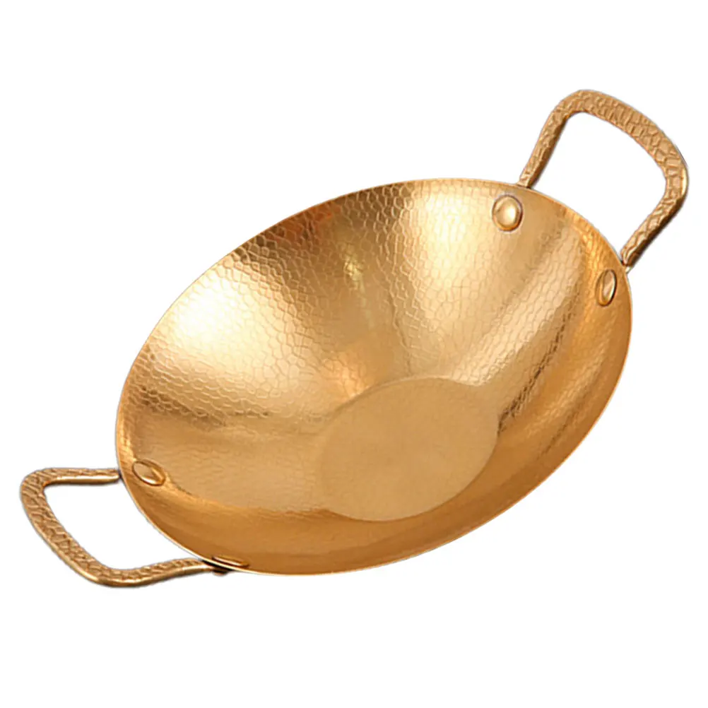 

Hammered Dry Pot Stainless Steel Large Capacity Non Deformable Fry Pan Kitchenware Cooking Wok Stove Griddle