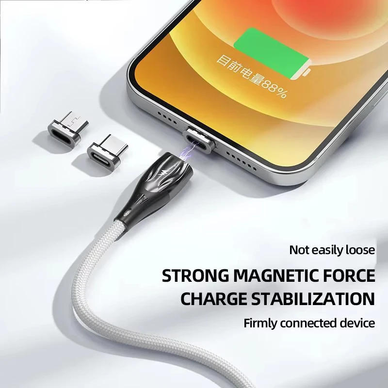5A Fast Charging Magnet Data Cable Charger Magnetic Usb Metal Fast Charge 2 in 1 TYPE C Micro Usb Connector