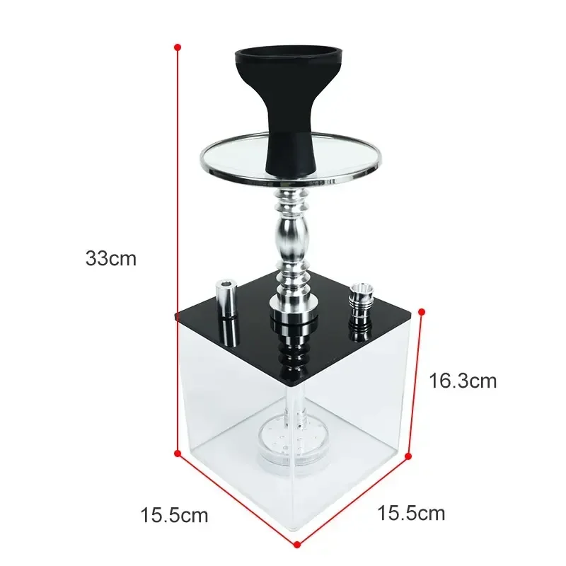 Acrylic Hookah with LED Light Shisha Box Nargile Sheesha Narguile Chicha Cachimbas Water Pipe Shisha Hookah Set Accessory