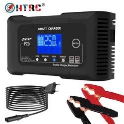 HTRC 25A 12V Car Auto Battery Charger 24V 13A LCD Repair Charger for Truck Motorcycle Lead Acid Lifepo4 Battery AGM GEL Lithium