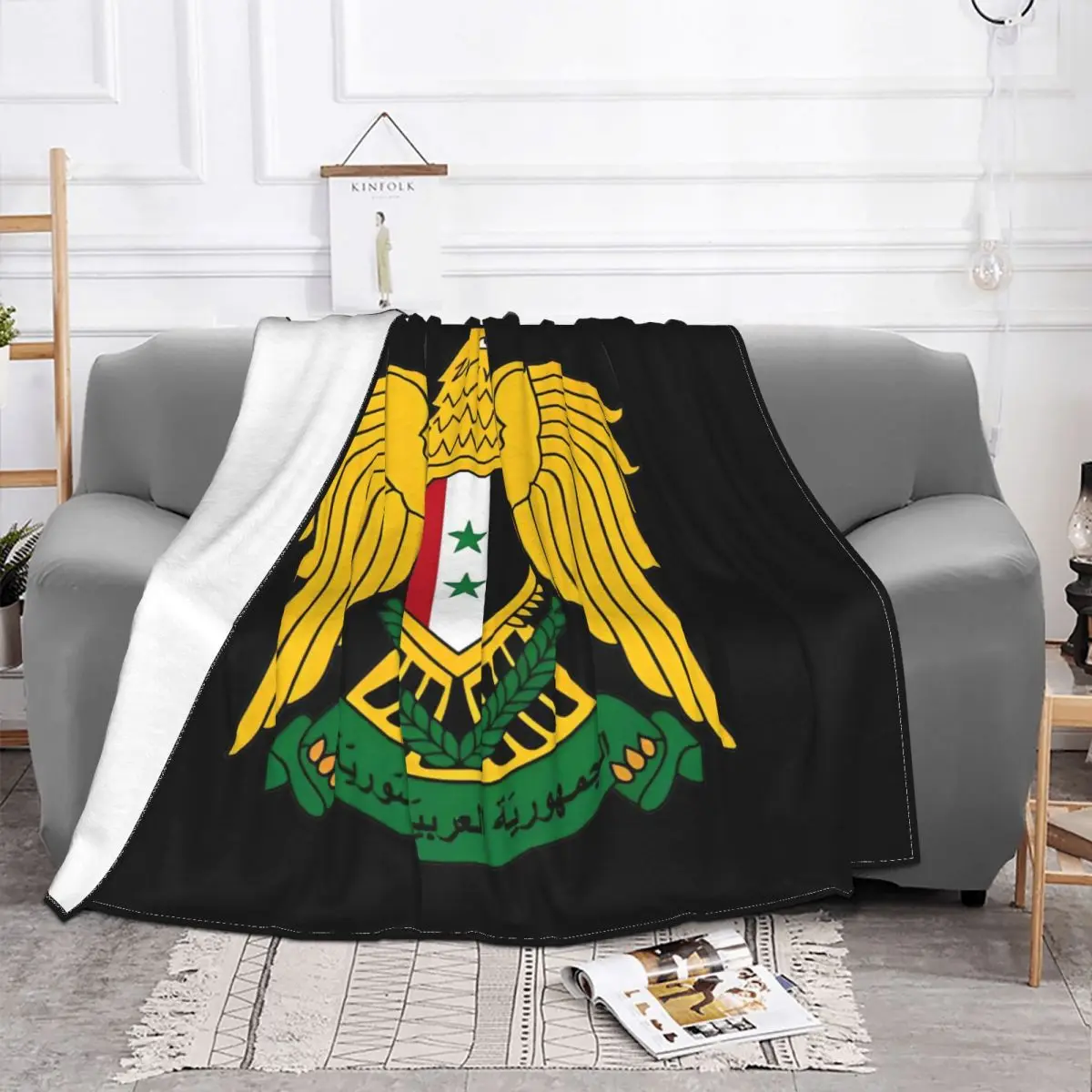 Syrian Arab Republic Blanket Flannel Autumn/Winter Syria Multifunction Ultra-Soft Throw Blanket for Home Bedroom Bedspread