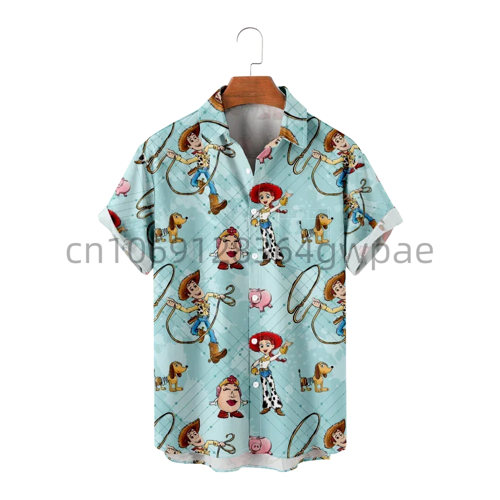 Disney Toy Story Buzz Lightyear Hawaiian Shirt Men's Women's Short Sleeve Shirt Summer Disney Hawaiian Shirt Casual Beach Shirt