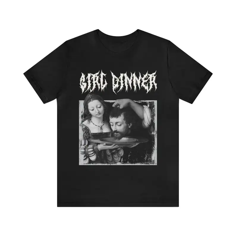 Girl Dinner T-shirt, Dark Humor Shirt, Funny Tshirt, Black Metal Tee, Feminist Shirt, Classic Art Tee, Witchy Shirt
