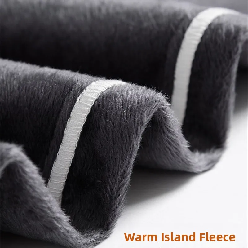 

Men's Fce Lined Casual Pants Straight Leg Spring Autumn Sle Busin Wear Durable Polyester Mid-aged Dad Work Trousers