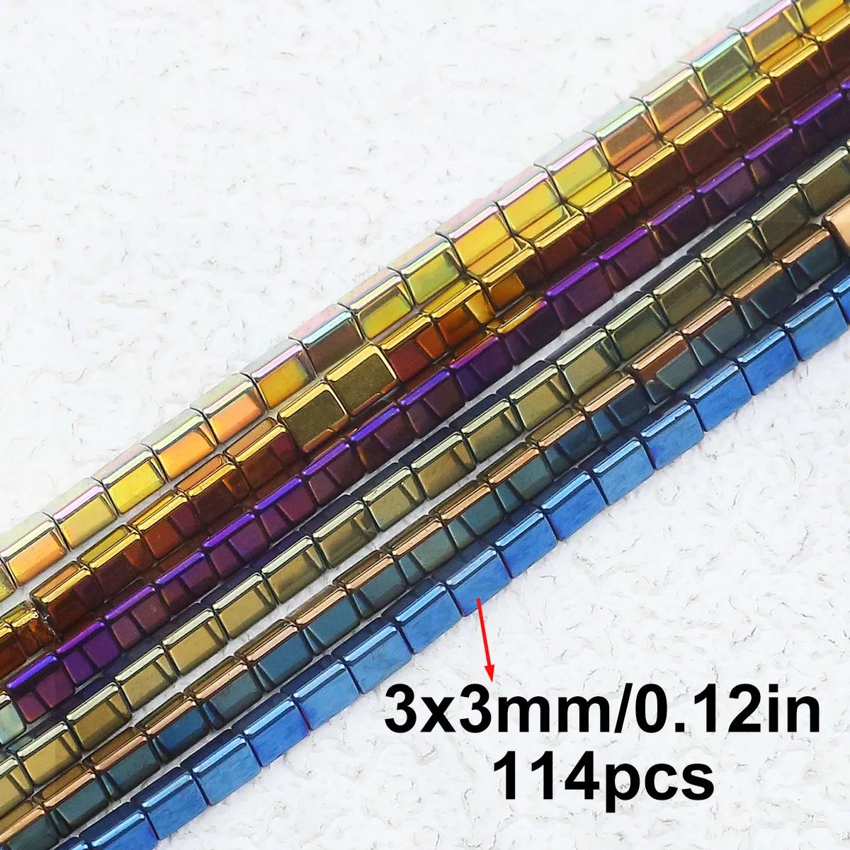 3mm Green Purple Blue Triangular Hematite Stone Spacer Loose Beads For Jewelry Making Diy Bracelet Necklace Accessories Finding
