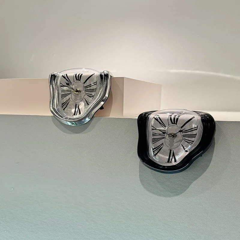 Instagrammable Melting Clock, Modern L-Shaped Bent Wall Clock for Living Room, Viral Abstract Home Decor, Upscale Gift Idea