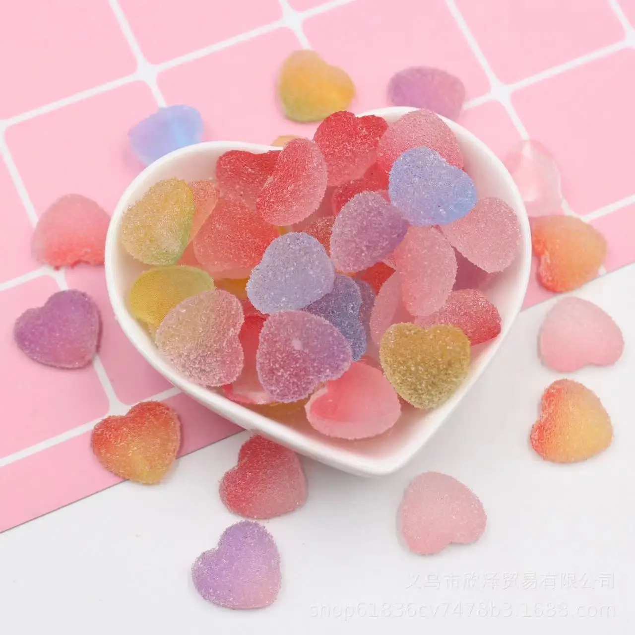 10pcs 16mm Simulation Heart Shape Soft Candy Cute Charms For Pendant DIY Earrings Necklace Jewelry Accessories Finding