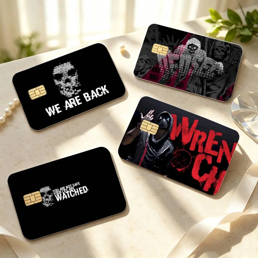 Game Watch Dogs 2 D-Dedsec  HD Waterproof Credit Card Stickers Silicone Decals For Chip Game Cards Gift