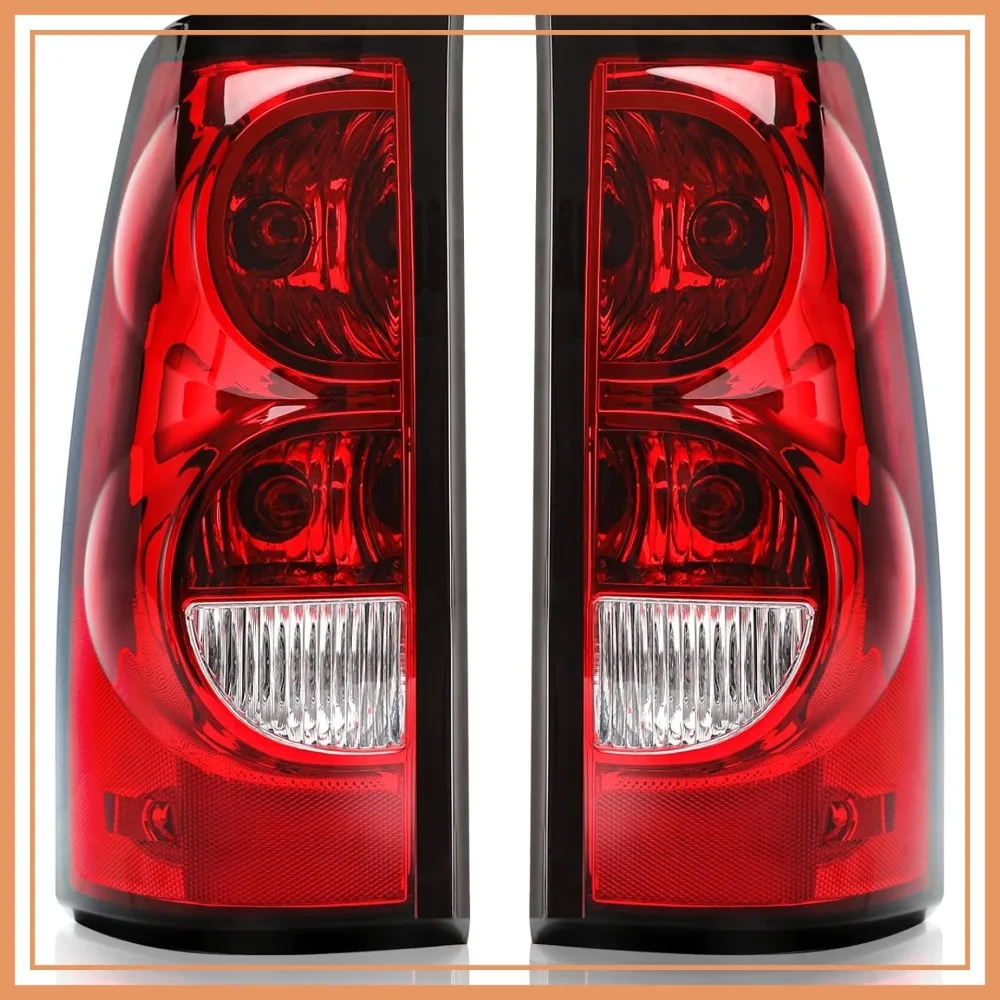 

Tail Light Assembly Compatible with 2003-2006 Chevy Silverado 1500-3500 Factory Style Taillights Pickup Rear Brake Lamps OE Replacement