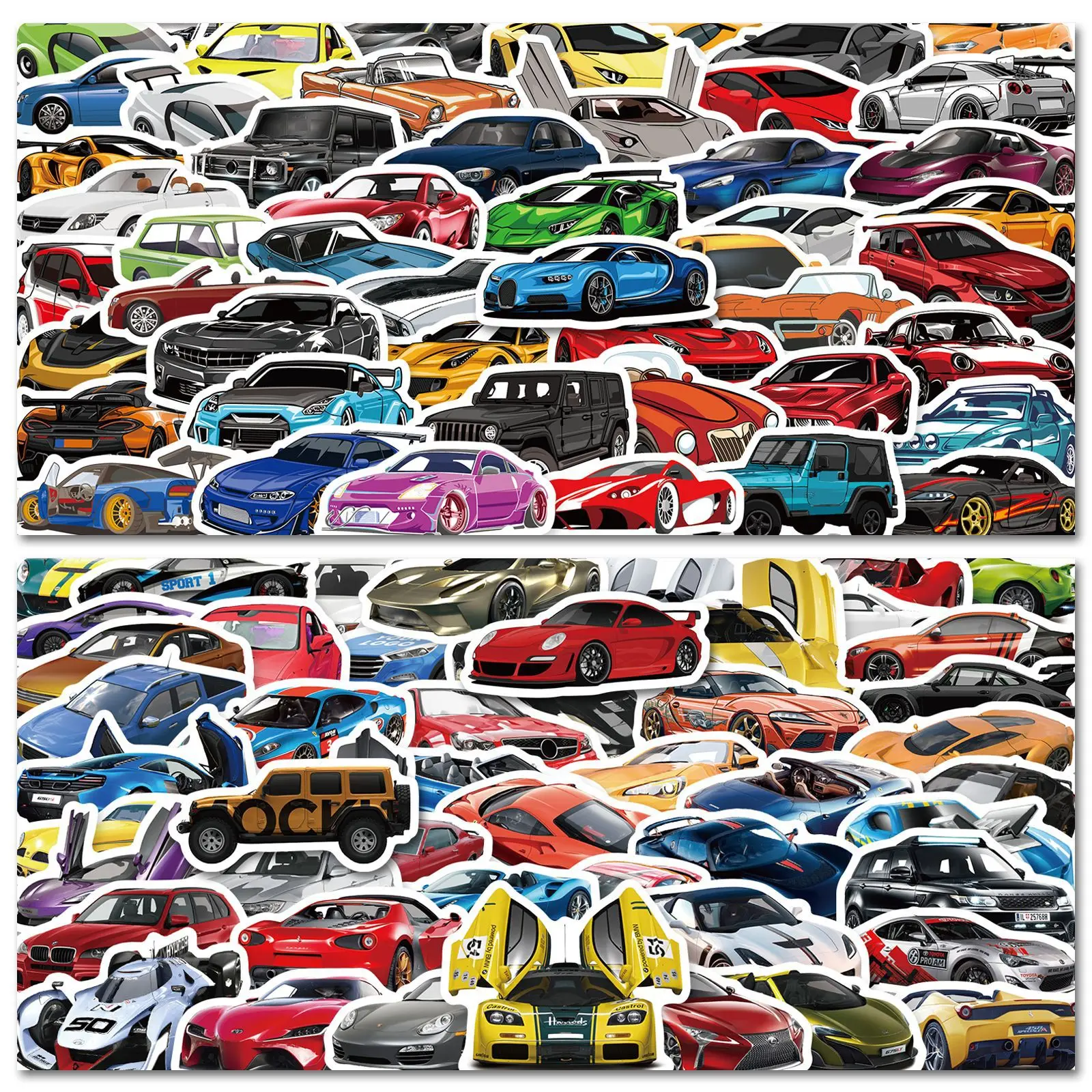 50pcs Supercar Racing Trendy Cool Personalized DIY Stickers