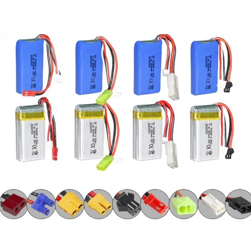 

Литиевая аккумуляторная батарея 7.4V 20C 850mAh 703048 SM EL JST для радиоуправляемых квадрокоптеров