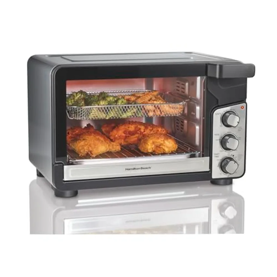 

Тостер-печь Easy View XL с функцией Sure-Crisp ® Фритюрница Air Fry на 6 ломтиков, черная, с элементами из нержавеющей стали, R31460, восстановленная