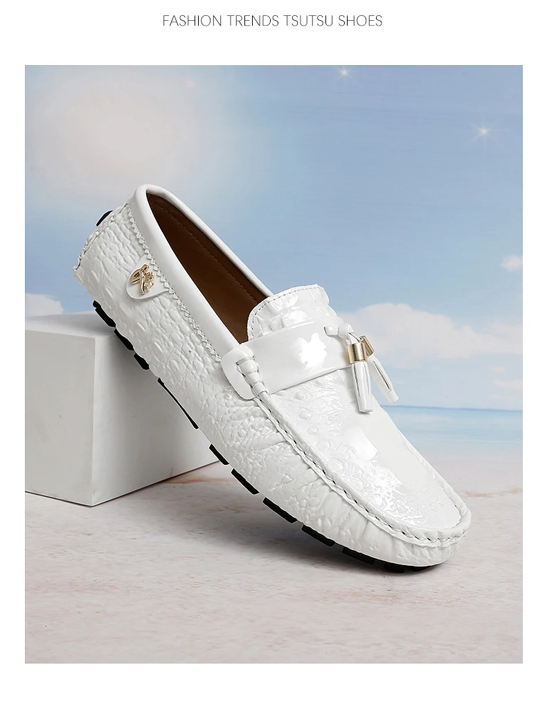 2025 Neuer Stil Handgefertigte Quasten-Loafer für Herren, Atmungsaktive Trendige Leichte Luxus-Krokodilmuster Slip-On Freizeit-Loafer, Unisex Fahrschuhe – Detail 20