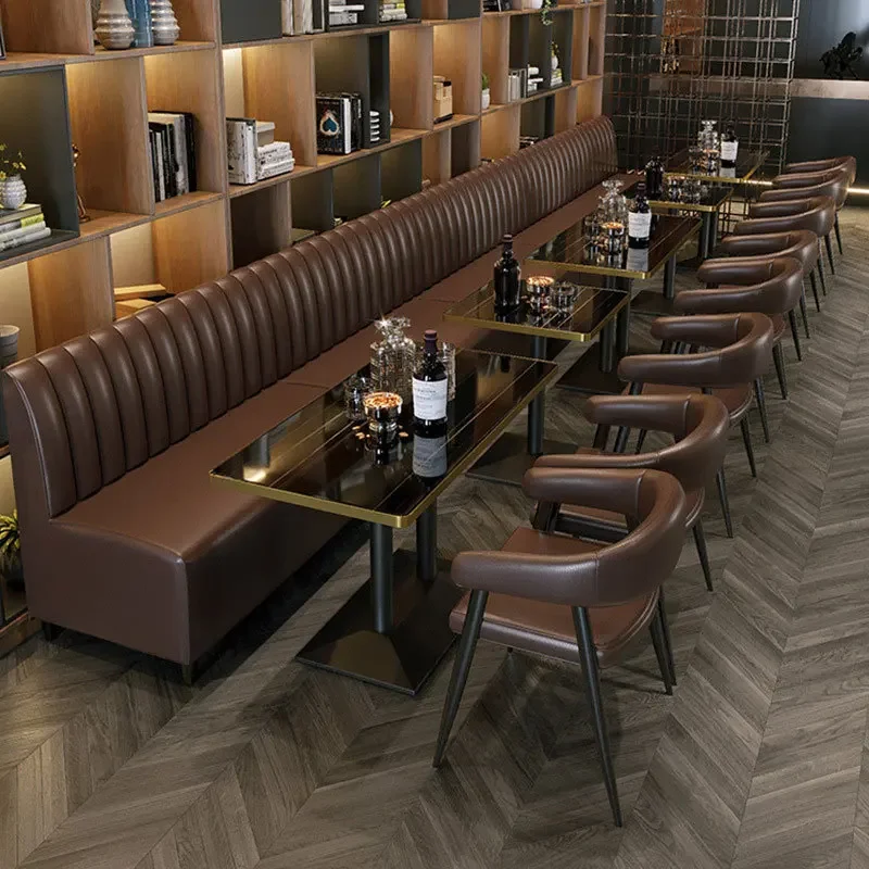 Restaurant Leather Booth Seating Chairs Modern Restaurant Cafe Furniture Chair Sofa Set Furniture Restaurant Lounge Furniture