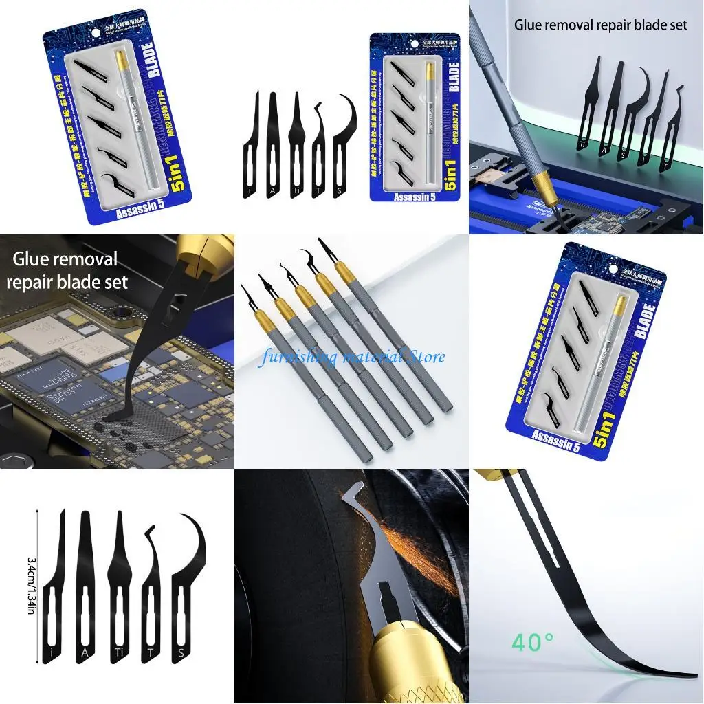 

Y5GD Thin Professional Steel Spudger Pry Repair Opening Tool Pry Bar Crowbars Screen Scrapers Pry Opening Tool