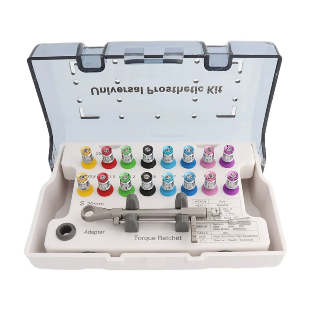 زرع الأسنان مفك مسامير 16 قطعة مفتاح العزم الملونة السقاطة 10-70NCM العالمي أدوات ترميم عدة أدوات إصلاح طب الأسنان #1