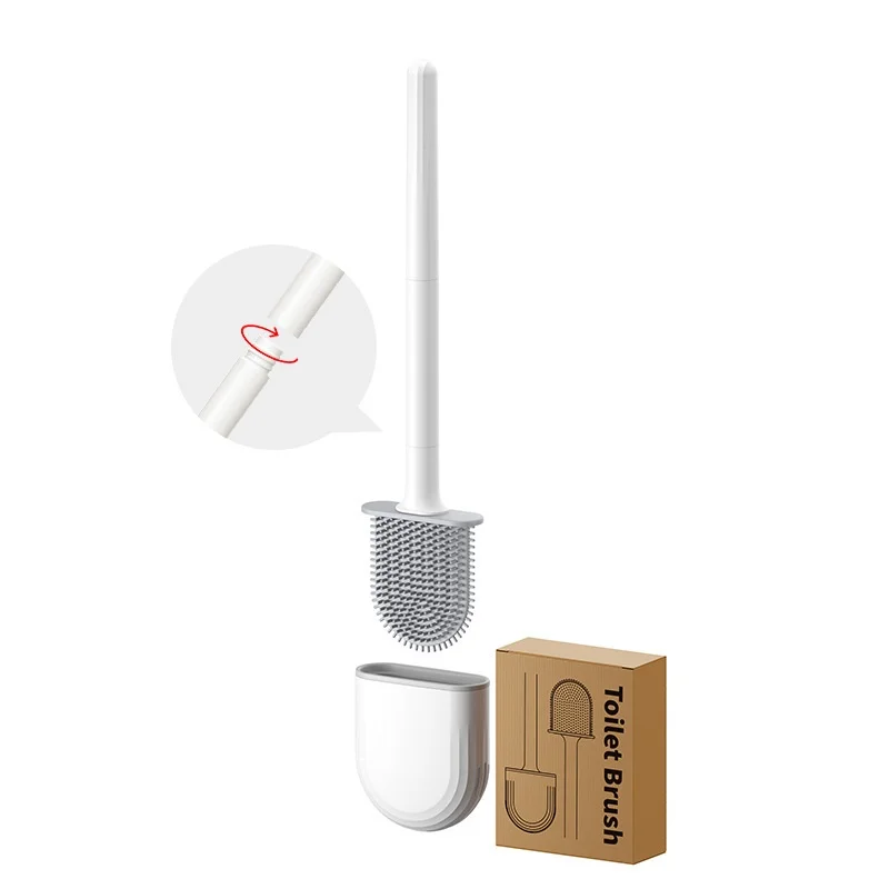 1 Stück Silikon-Wandmontierte Toilettenbürste mit Langem Griff - Langlebiges und Leicht zu Reinigendes Badezimmer-Reinigungszubehör für Toilettenhygiene – Detail 12