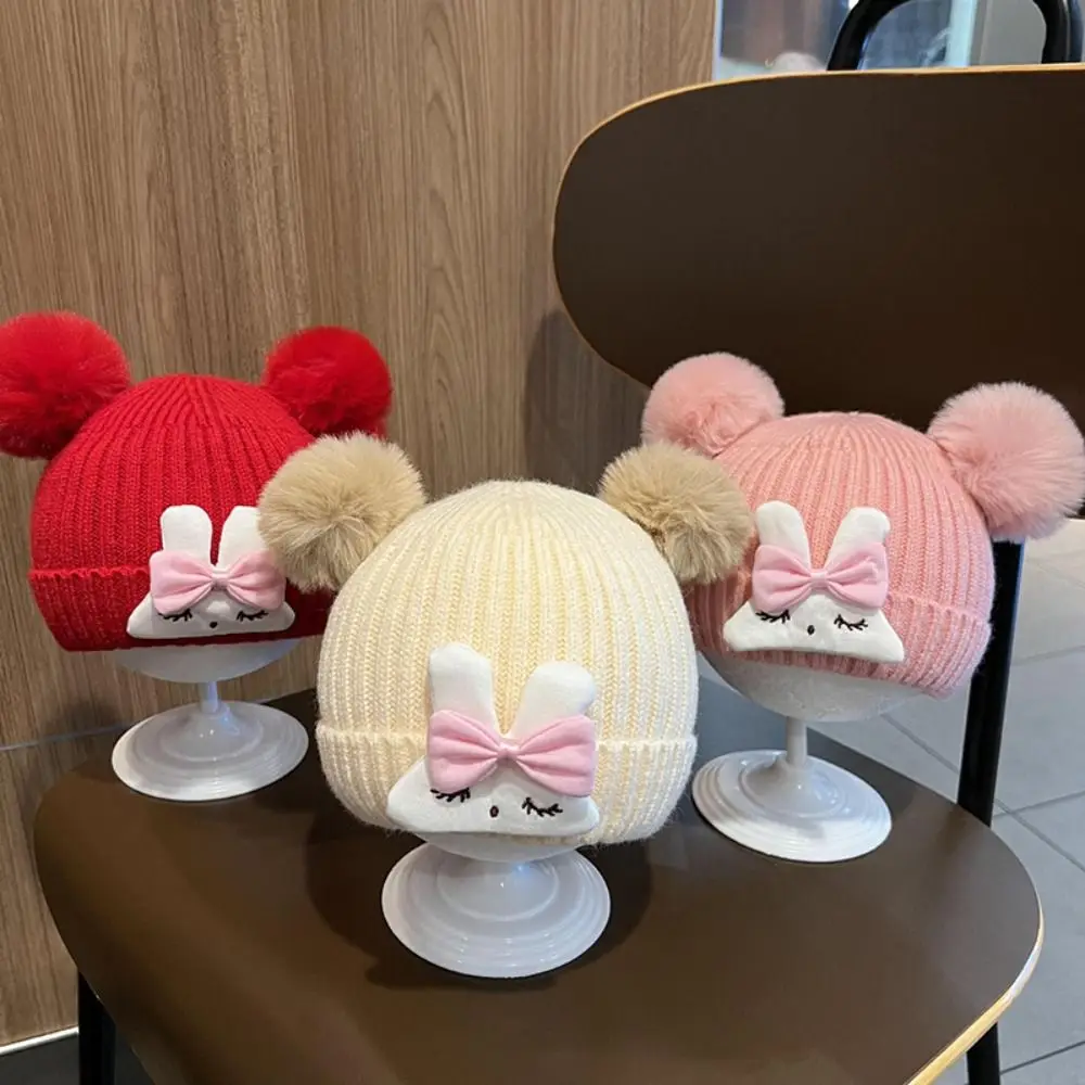 

Cute Rabbit Baby Beanie Cap Woolen Knitted Winter Toddler Hat Cartoon Girls Knitted Hat Baby