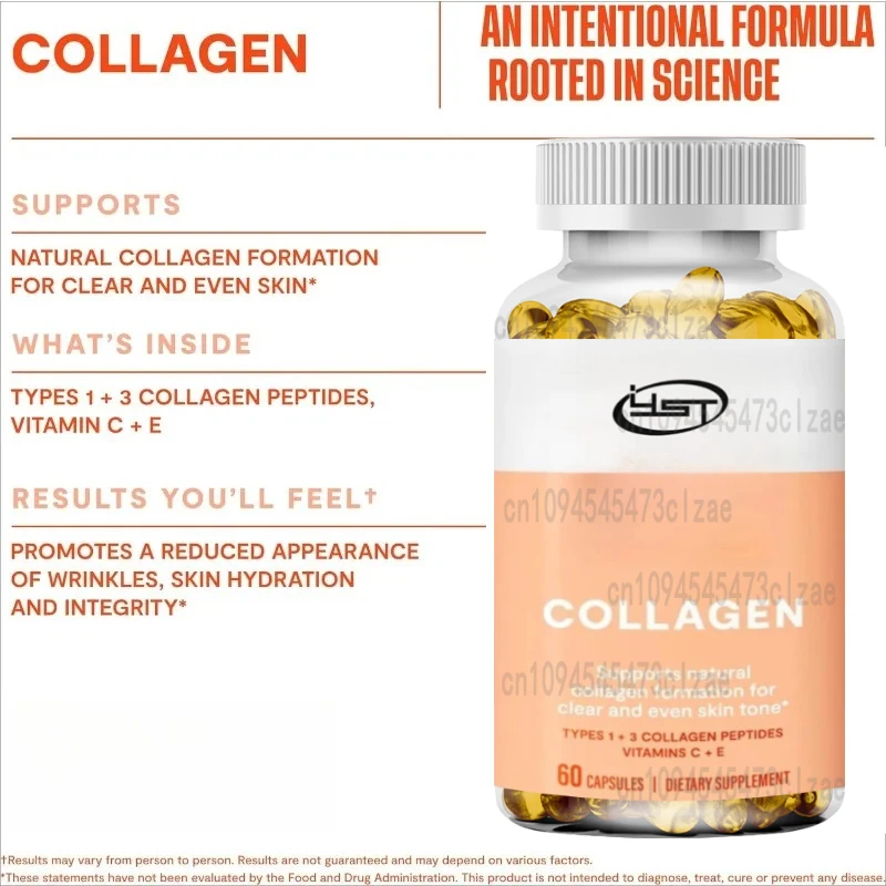 

Collagen Supplement Contains 2000mg Collagen Peptide, Vitamin C and Vitamin E, Skin Health, Antioxidant Support Capsules