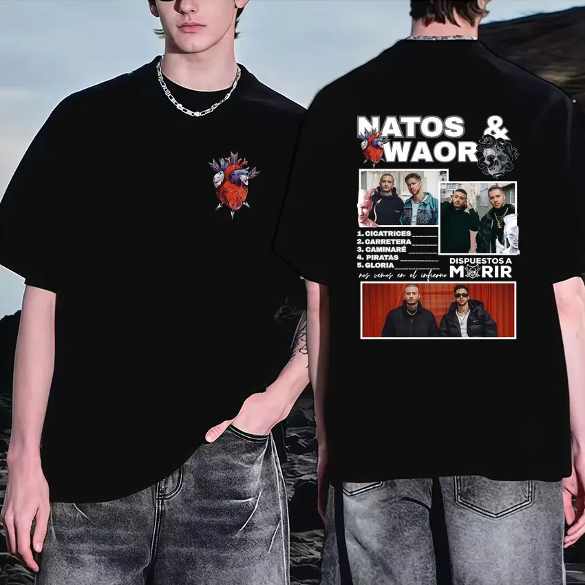 

NATOS WAOR Tour Album Summer T Shirts Hipster Men Women Crewneck Tshirts Harajuku Cotton Oversized Short Sleeve Tee Shirt Unisex