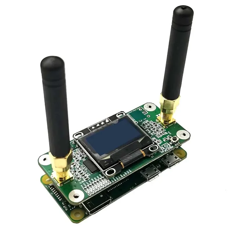 Placa de punto de acceso dúplex MDVM HS de doble sombrero con 2 antenas, compatible con P25, DMR, YSF, NXDN para Raspberry pi, Pistar, Ostar, última versión