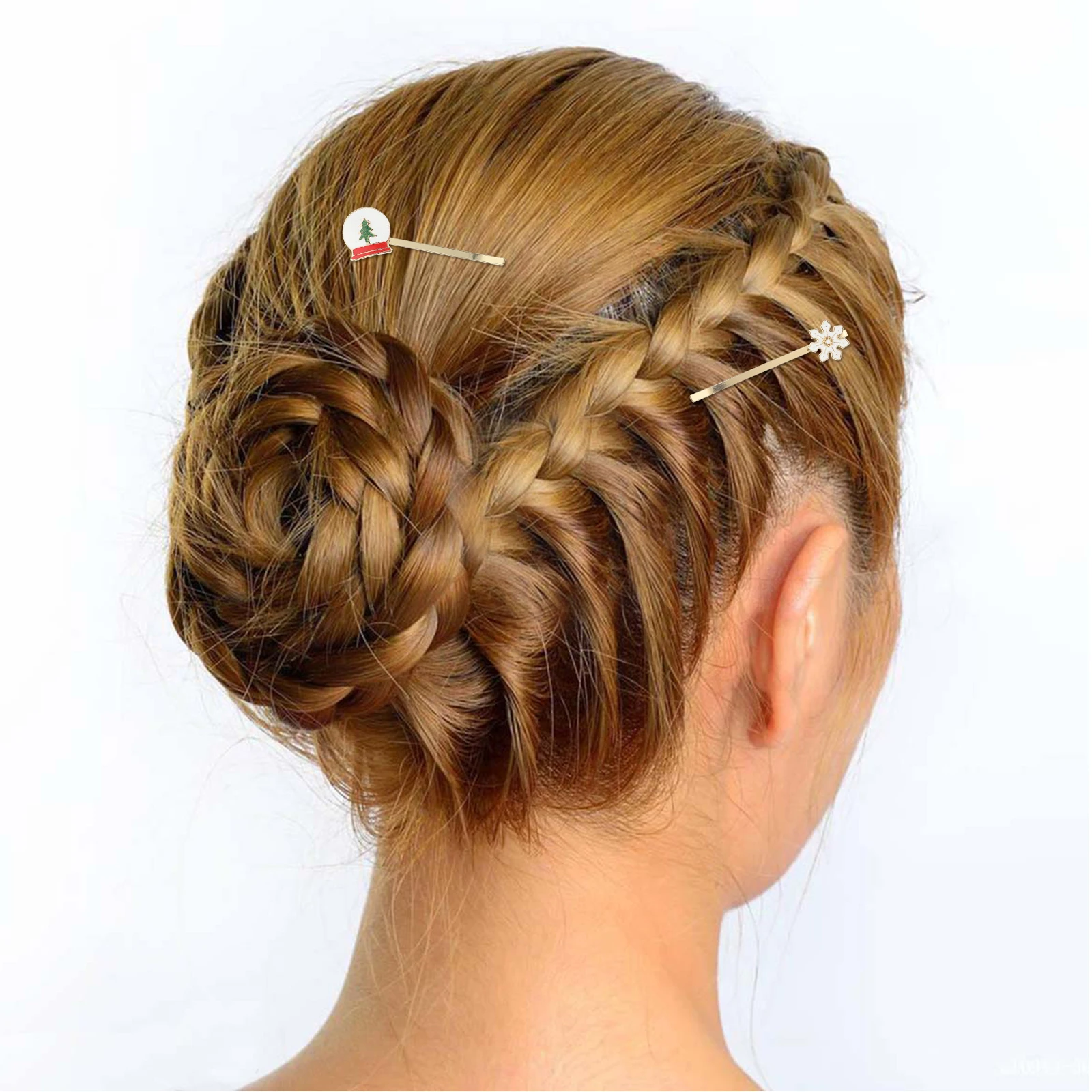 

6 pcs Bobby Pins Metal Hair Xmas Hair Accessories Clips for Women Girls Xmas Christmas Party Accessories Styling Tools