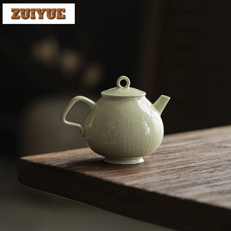 Tetera hecha a mano de caña verde Galze, tetera con filtro de linterna de palacio Boutique, hervidor de cerveza de té para estudiantes de té, regalos de vasos, 175ml