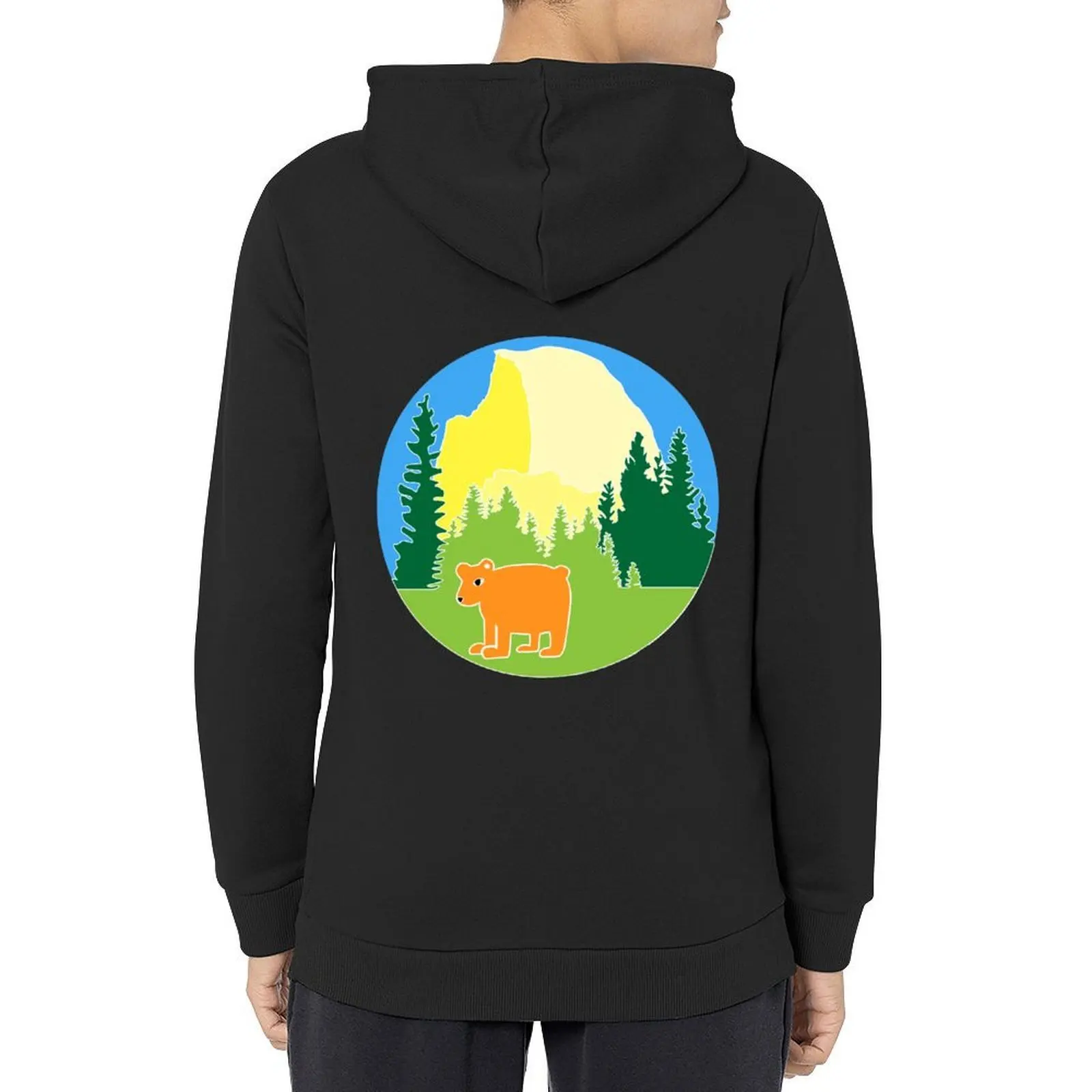 

Half dome and a bear Hoodie men wear aesthetic clothing mens clothing hooded shirt hoodie oversize