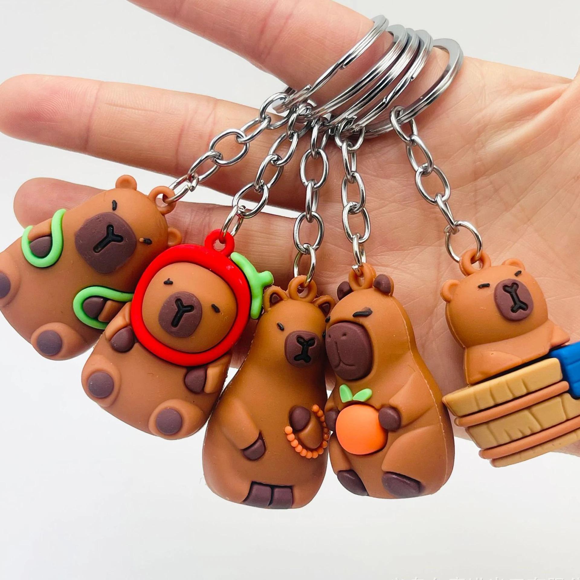 

Cute Capybara Keychain Doll Capibala Pendant Cycling Backpack Key Mobile Phone Pendant Accessories Ugly Cute Pvc Soft Rubber