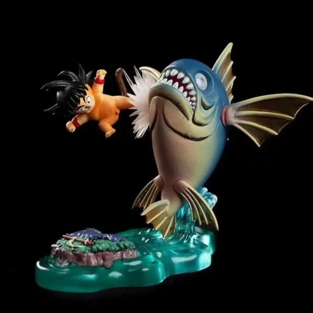 6cm/2.36in Anime Dragon Ball Figure Kick the Shark Son Goku Action Figures PVC Statue Model Collection Toys Gifts view 2