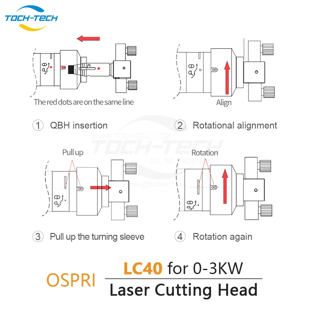 Auto Focalização Cabeça De Corte A Laser, Máquina De Corte A Laser De Fibra, 0-3kW, QBH OSPRI, LC20S, LC40