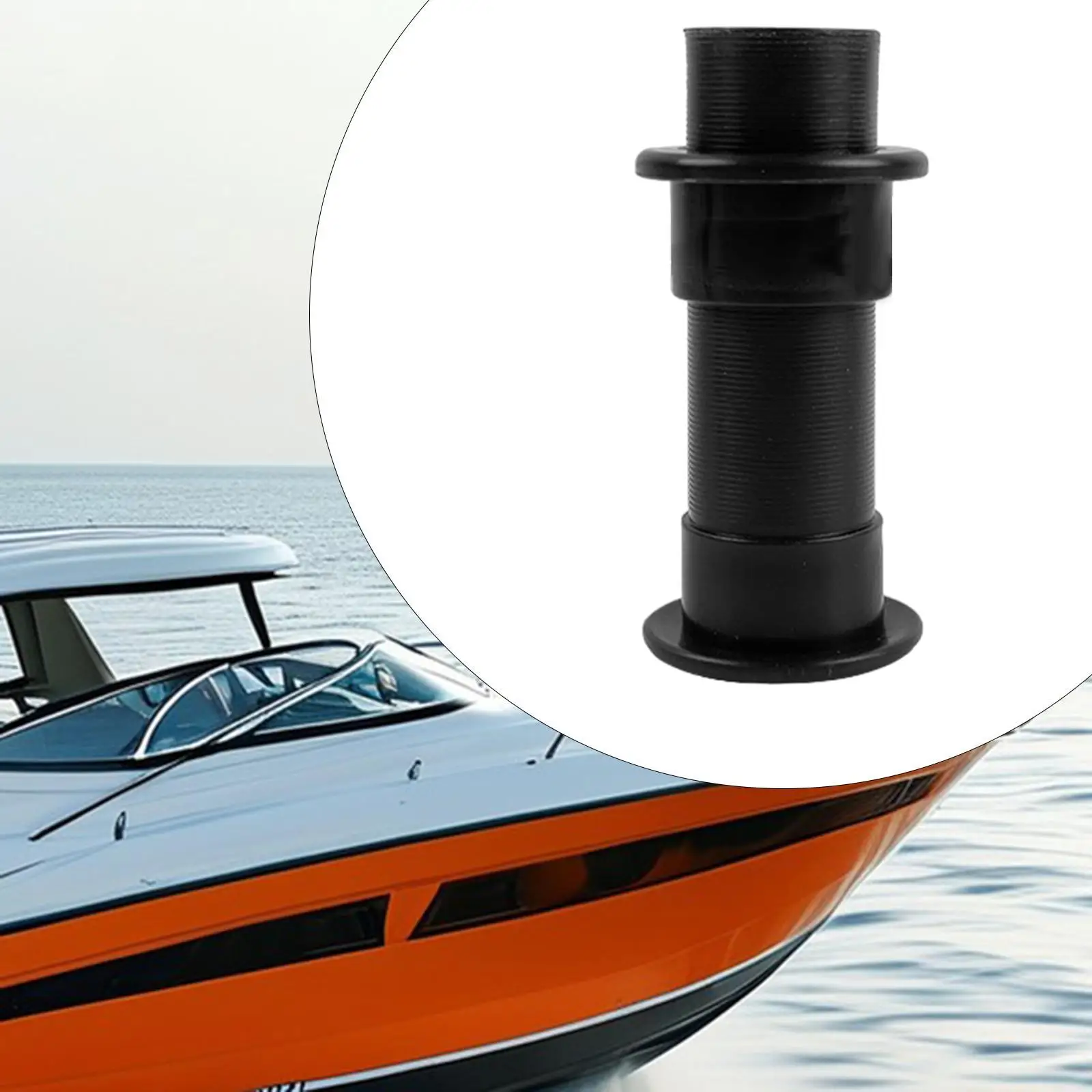 Marine Drain Connector Plastic Thru Hull Fitting Adjustable 2 to 4.5 Inch for Boat Live Fish Tank Use