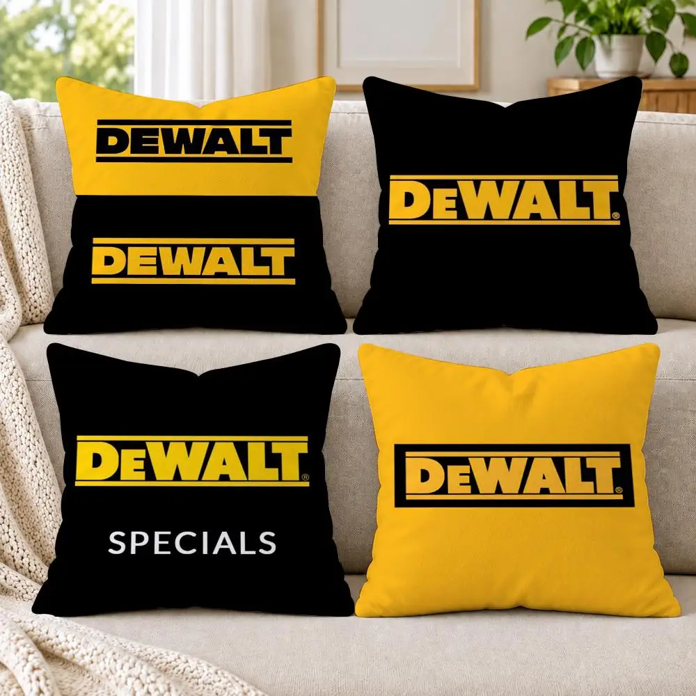 Tool Box D-DeWalt Cushion Cover Short Plush Double-Sided Printing Sofa Bedroom Pillow Case Aesthetic Home Decor