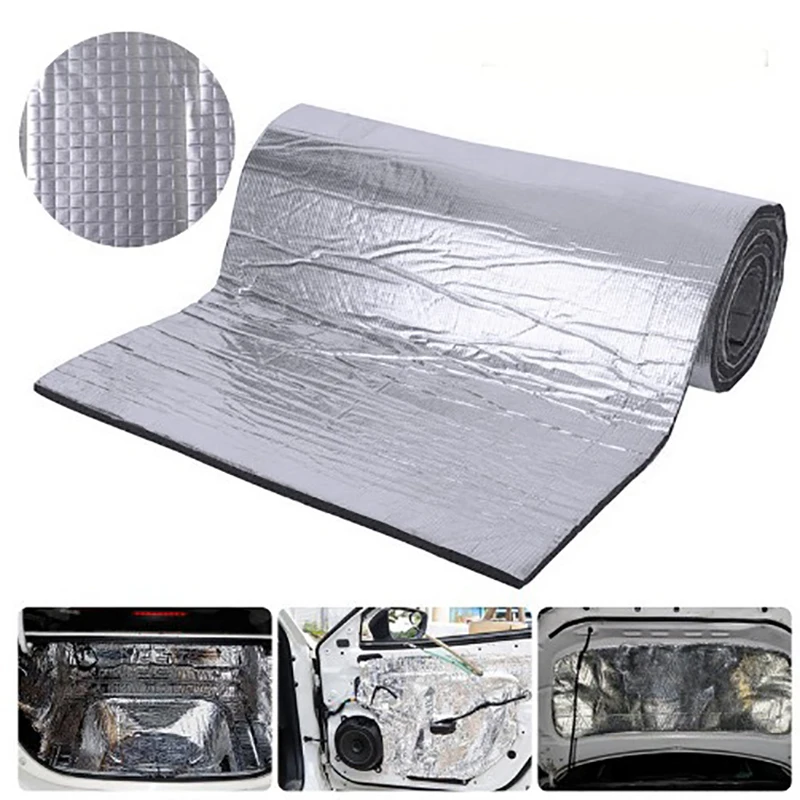 

5/10/20PCS Car Fireproof Soundproof Heat Insulation Mat Aluminum Foil Soundproof Cotton 5mm Hood Soundproof Heat Insulation