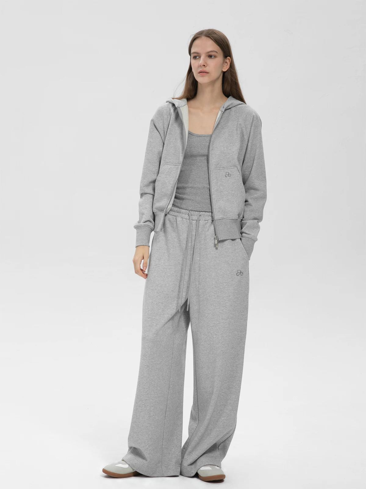 

AEOOY Basic Casual Color Zipper Open Cardigan Hoodie Jaet Organic Cotton Long Sve Loose Fit Commute Sle