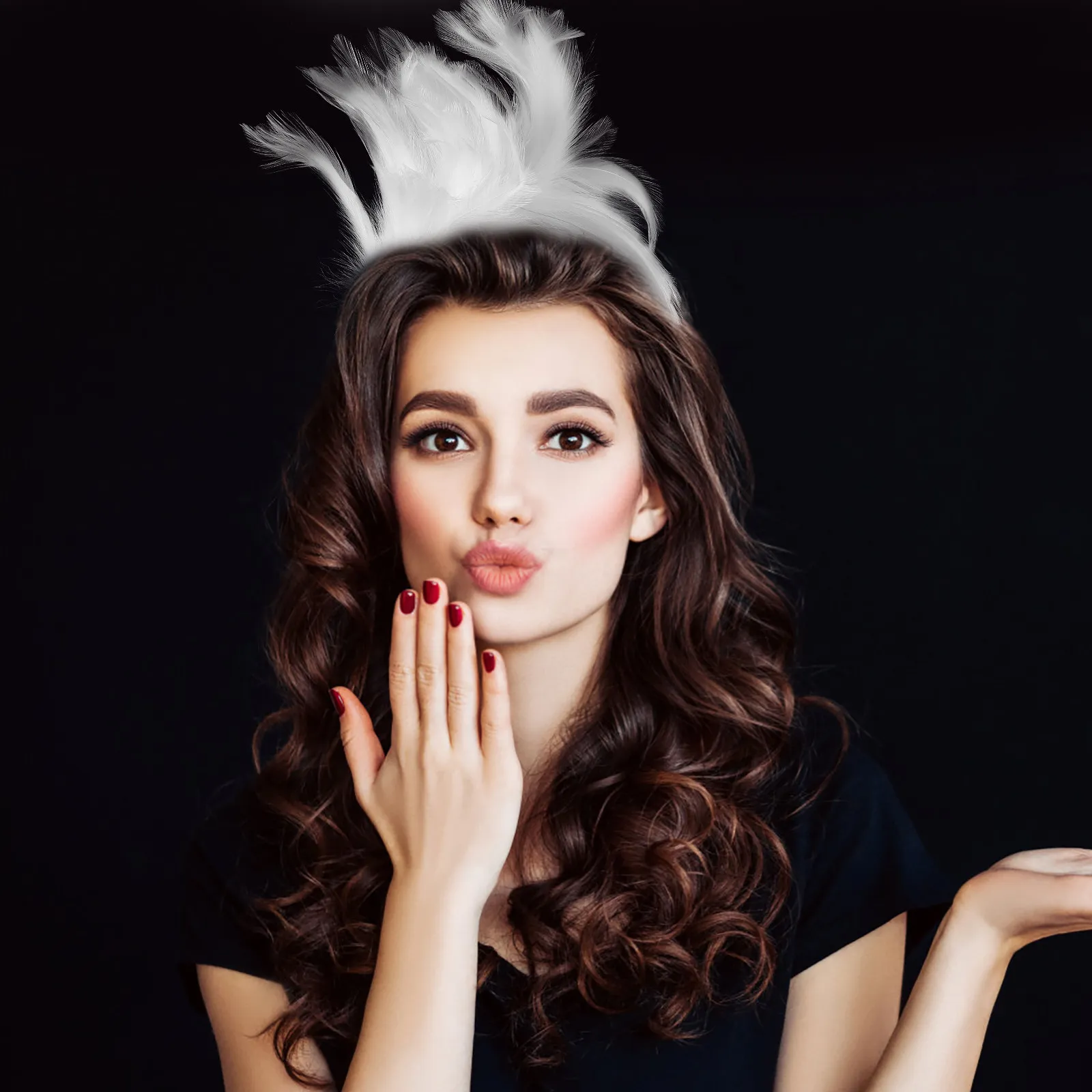 

Винтажный головной убор-фасцинатор с перьями для женщин: элегантный, легкий, для вечеринок, выпускных, свадеб, карнавалов, фестивалей, сценических выступлений