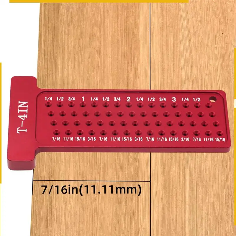 A76K 1 PZ Posizionamento dei fori in lega di alluminio Strumento di misurazione del calibro per incisione Marcatura imperiale T-Rule